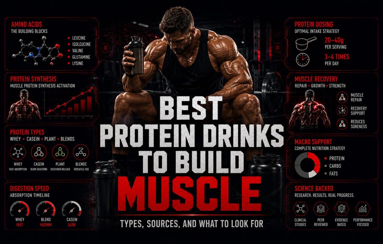 Best protein drinks to build muscle guide about dosing evidence and protein sources