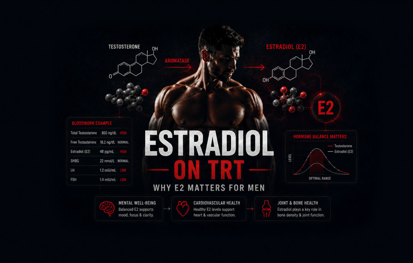 Estradiol on TRT and E2 hormone bloodwork interpretation