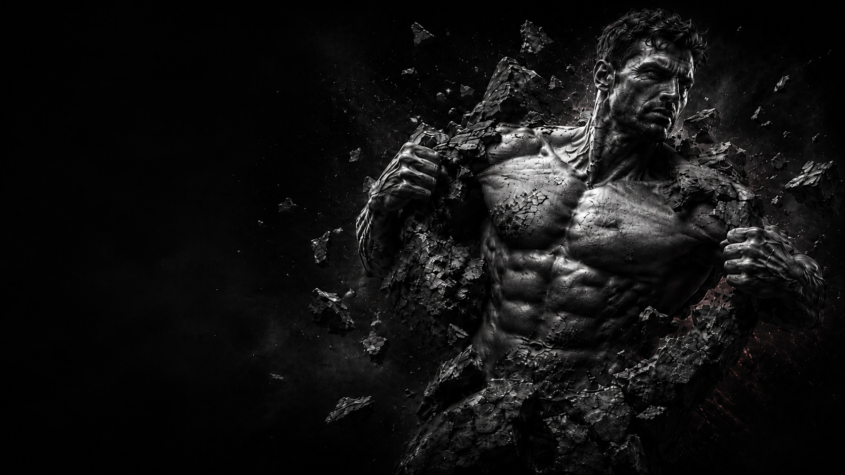 Muscle Science stone athlete transformation visual