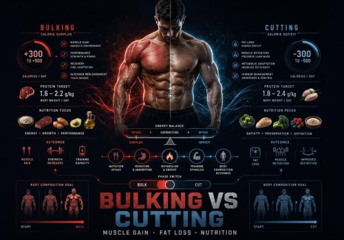 Bulking vs cutting nutrition guide about muscle gain fat loss and calories
