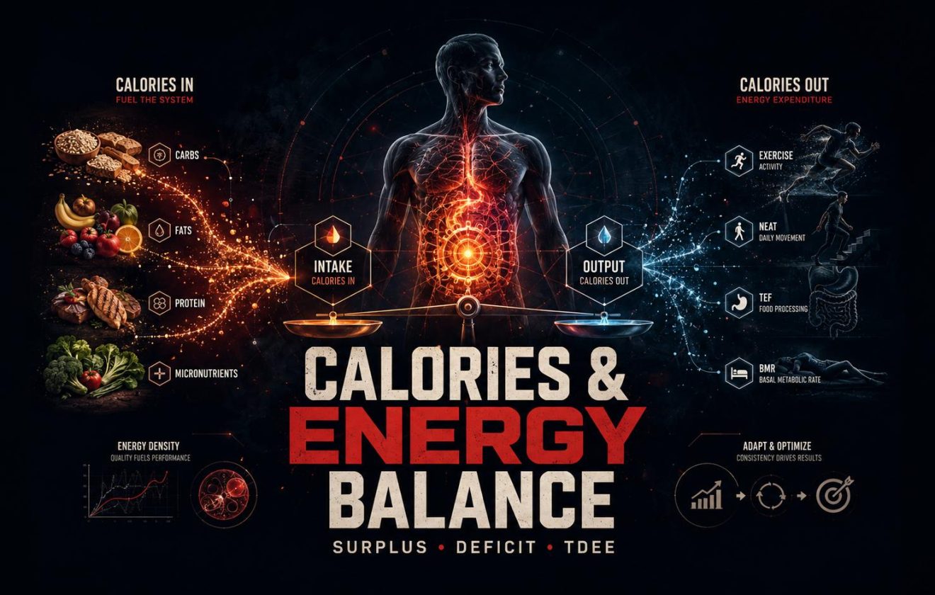Calories and energy balance guide about calorie surplus deficit and TDEE