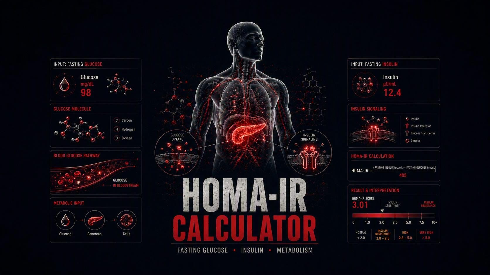 HOMA-IR calculator for estimating insulin resistance using fasting glucose and fasting insulin