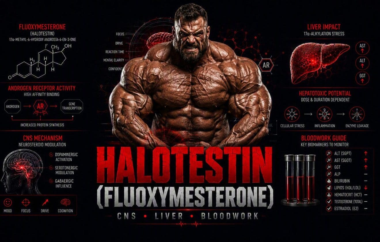 Halotestin fluoxymesterone guide about androgenicity CNS effects liver toxicity and bloodwork