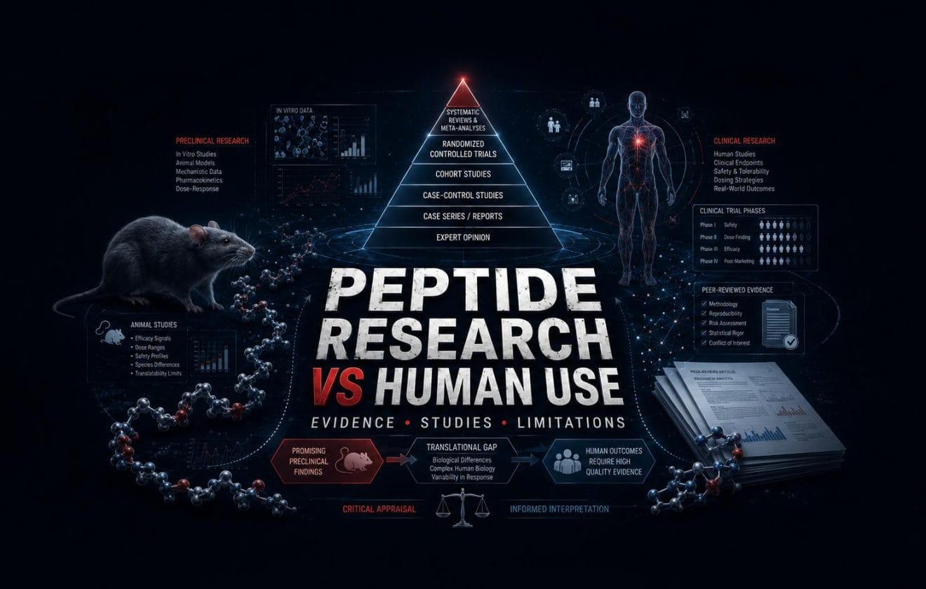 Peptide research versus human use guide about evidence tiers and clinical studies