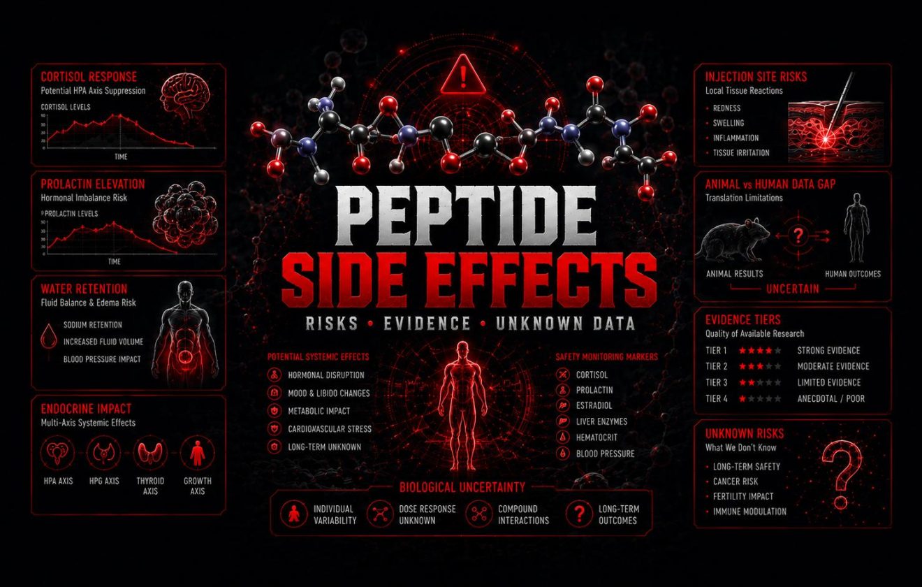 Peptide side effects guide about cortisol prolactin water retention and safety