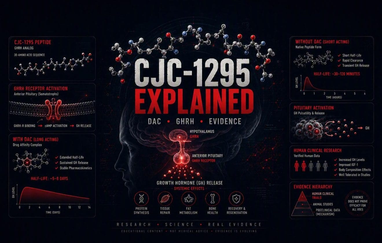 CJC-1295 explained guide about GHRH analog DAC pharmacology and research evidence