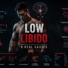 Low libido on steroids showing endocrine hormone imbalance testosterone estradiol prolactin and bloodwork visualization
