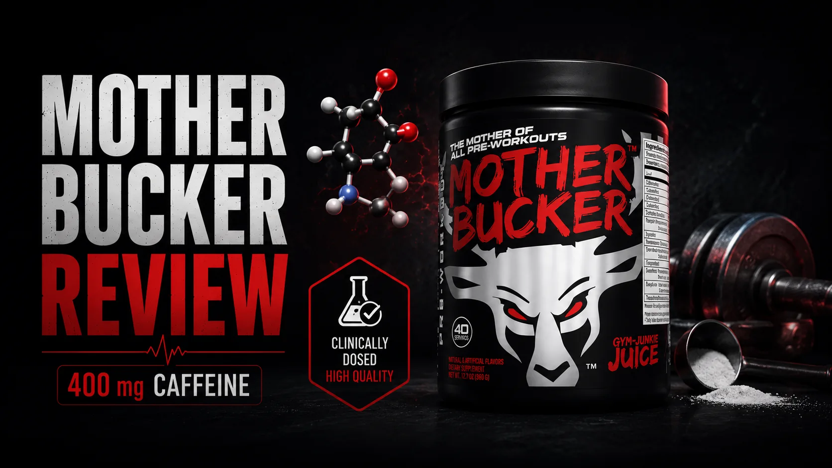 Mother Bucker pre workout review — ingredients, caffeine, stimulant stack, and formula analysis
