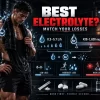 Best electrolyte supplement guide showing muscular athlete, sweat sodium concentration, sweat rate and personalized electrolyte needs