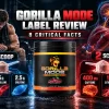 Gorilla Mode pre workout review showing Candy Apple tub, 400 mg caffeine, 10 g citrulline and 5 g creatine label analysis