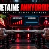 Betaine anhydrous featured image: first person view of hands on a barbell with a heads-up display for leg strength, upper body and LDL
